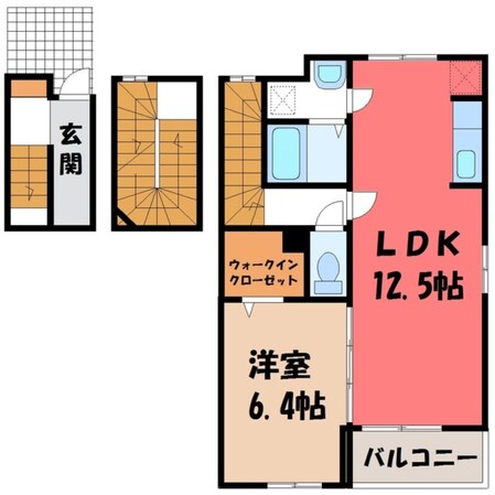 清原地区市民センター前駅 徒歩34分 3階の物件間取画像